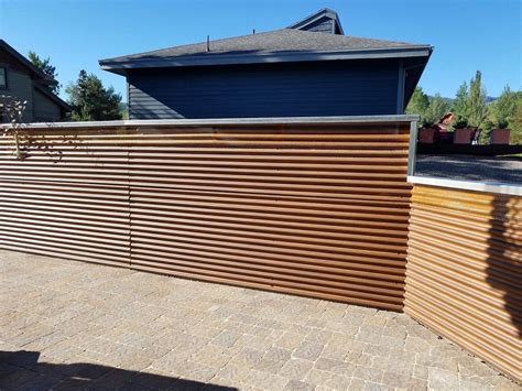 sheet metal privacy fencing|privacy fence with corrugated metal.